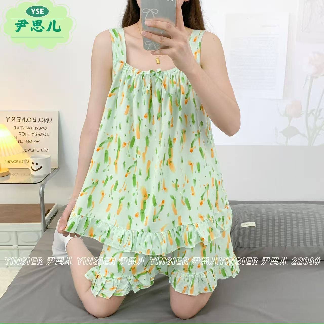 ست دوتیکه تاپ شورتک سوپر نخ وارداتی 9578-03