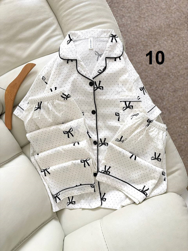  17 طرح ست سه تيكه پيژامه راحتی کد 1260-03
