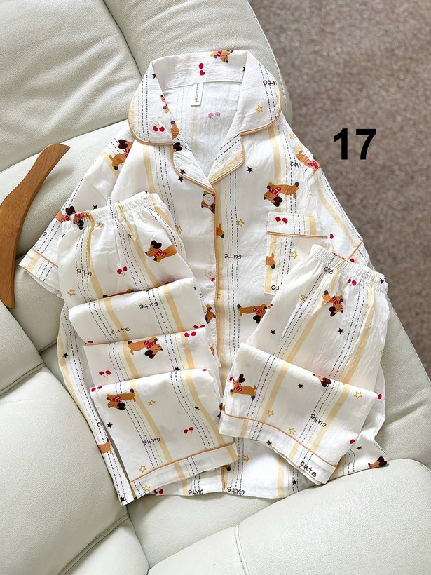  17 طرح ست سه تيكه پيژامه راحتی کد 1260-03