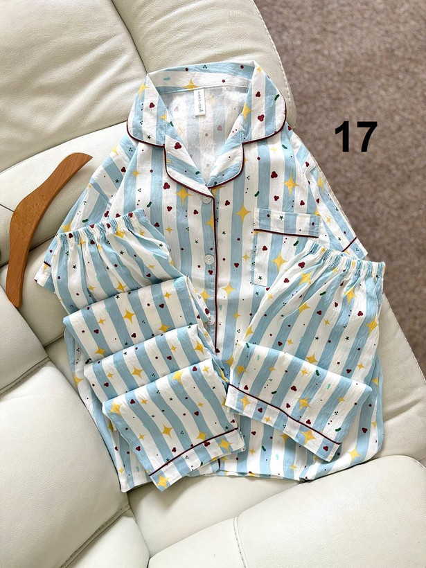  18 طرح ست سه تيكه پيژامه راحتی کد 1261-03