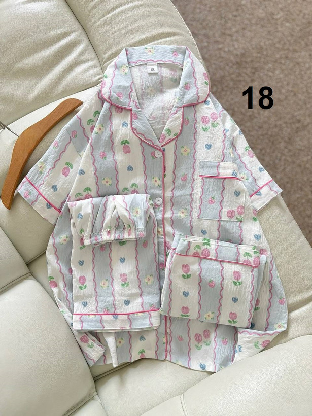  18 طرح ست سه تيكه پيژامه راحتی کد 1261-03